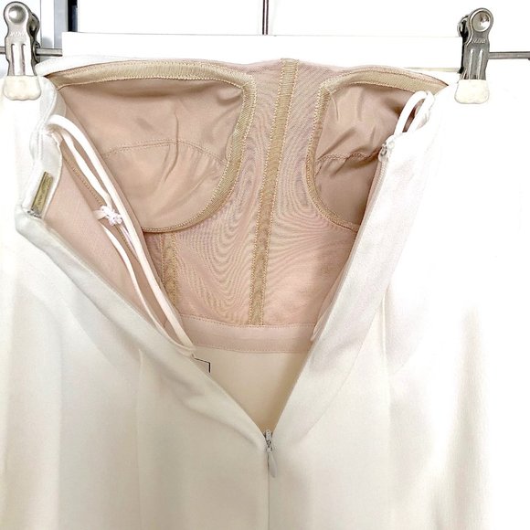 New Adam Lippes Strapless Crepe Bustier Top in Ivory - Picture 9 of 12